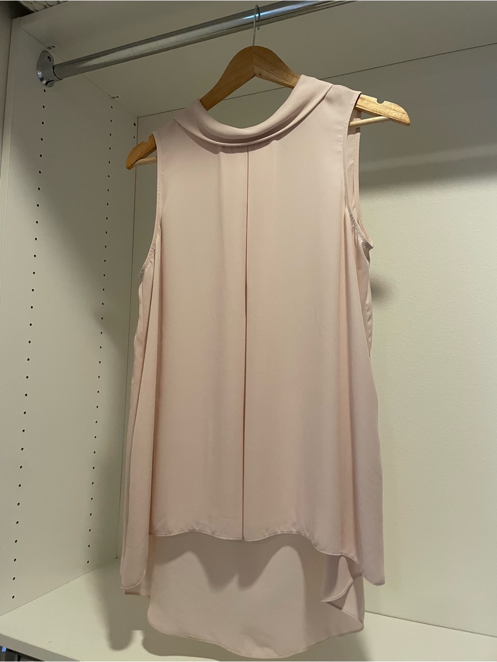 Vince Camuto Pale Blush Sleeveless Mock Neck High-Low Tank